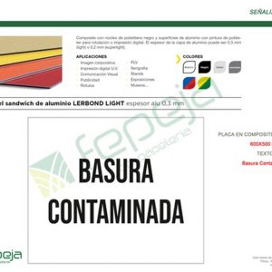 cartel basura contaminada