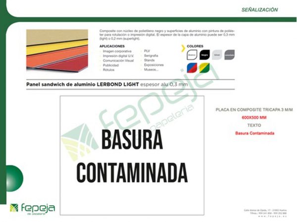 cartel basura contaminada